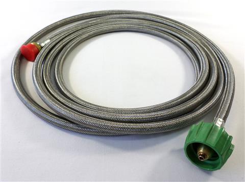 grill parts: Propane Adapter Hose - Stainless Steel Overbraid - (14ft.)