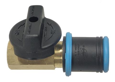 grill parts: Quick Connect Fitting - On/Off Ball Valve - 3/8in. Fitting