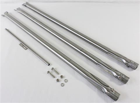 grill parts: Tube Burner and Flame Crossover Set - 4pc. - Stainless Steel