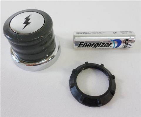 grill parts: "AA" Push Button/Battery Cap and Lock Ring, Genesis 300 Series Model Years 2011-2016 