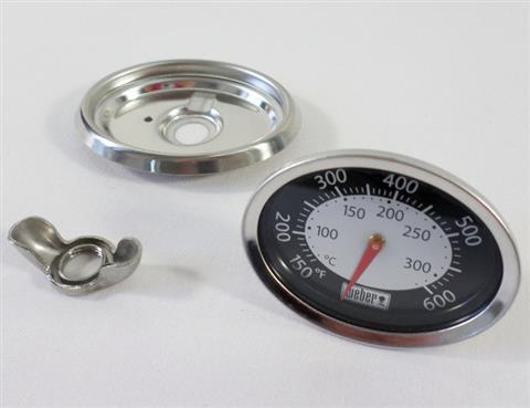 grill parts: "Oval" Thermometer With Bezel, Q3200 (Model Years 2014 And Newer)