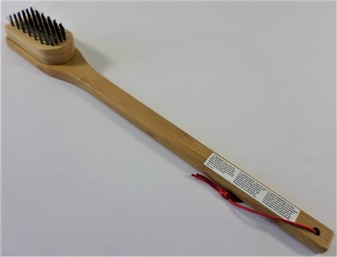 grill parts: Grill Brush - 18in. Bamboo Handle - Angled Bristle Head