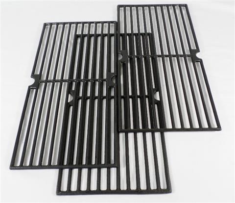 grill parts: 17-1/2" x 26-1/4" Three Piece "Matte Finish" Cast Iron Cooking Grate Set PART NO LONGER AVAILABLE