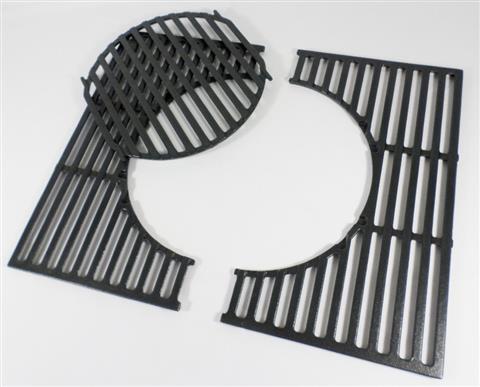 grill parts: Gourmet BBQ System Cooking Grate Set - 3pc. - Cast Iron - (20-1/2in. x 17-1/2in.)