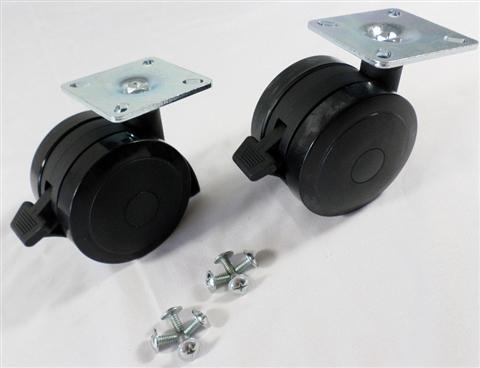 grill parts: Locking Caster Wheel Set - 2pc. - (For Weber Spirit 200/300)