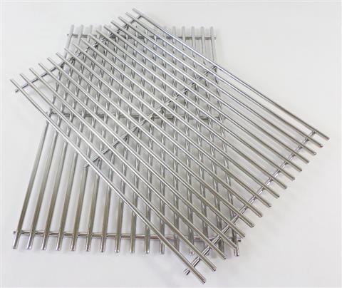grill parts: Solid Stainless Steel Rod Cooking Grates - 2pc. - (23-3/4in. x 17-3/8in.)