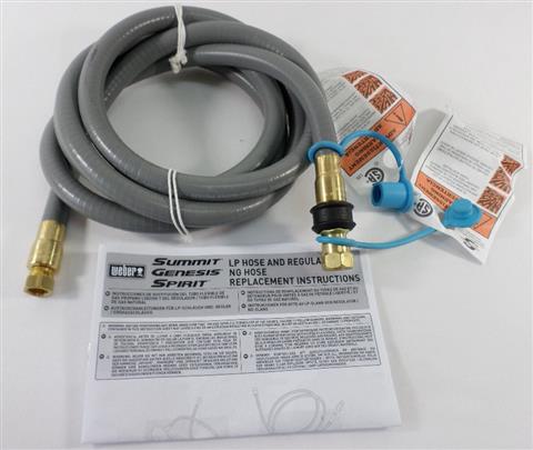 grill parts: Oversize 1/2in. Gas Hose with Quick Connect Kit - 3/8in. Fittings (10ft.)