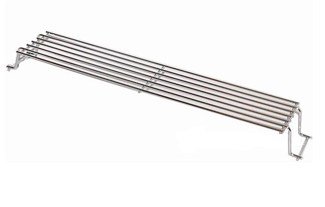 grill parts: Standing, Raised Warming Rack - Chrome Plated - (22in. x 4-3/4in. x 2-1/2in.)