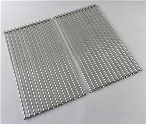 grill parts: Solid Stainless Steel Rod Cooking Grates - 2pc. - (20-3/8in. x 17-1/2in.)