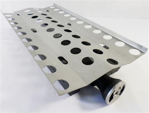 grill parts: 19" X 9-5/16" Stainless Steel Heat Shield/Lava Rock Tray (Replaces OEM Part WB02X10384)