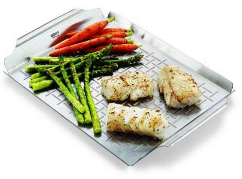 Char-Broil Commercial Series Grill Parts: Deluxe Flat Grilling Pan - Stainless Steel - (18-1/2in. x 13-1/2in. x 1-1/2in.)
