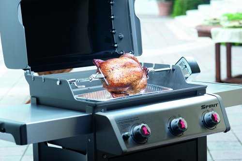 grill parts: Weber Rotisserie Kit With Adjustable Spit Rod Length 