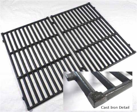 Weber Genesis Silver B & Silver C Grill Parts: Cast Iron Cooking Grate Set - 2pc. - (23-3/4in. x 17-1/2in.)