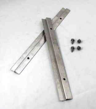 Weber Silver A & E-210 Grill Parts: Catch Pan Support Rails - 2pc. Set with 4 Screws - (9-1/8in.)