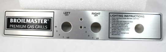 grill parts: Broilmaster P4 and D4 With Rotary Ignition Control Panel Label PART NO LONGER AVAILABLE 
