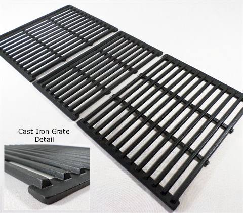 Char-Broil Advantage Series Grill Parts: 15" X 31-7/8" Three Piece Cast Iron Cooking Grate Set