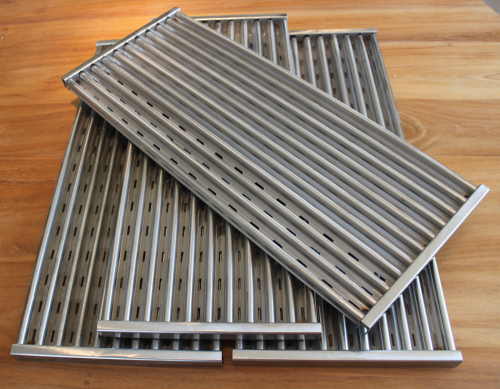 grill parts: 18-3/8" X 31" Four Section Infrared Slotted Stamped Stainless Cooking Grate Set