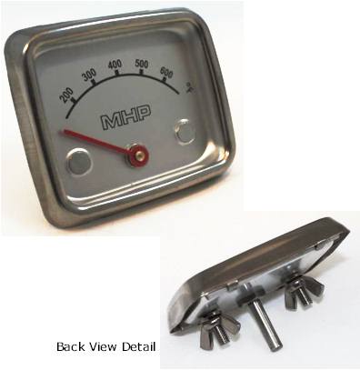 Warm Morning G1000 Grill Parts: Stainless Steel Rectangular Temperature Gauge 