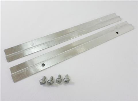 grill parts: Catch Pan Support Rails - 2pc. Set with 4 Screws - (11-1/2in.)