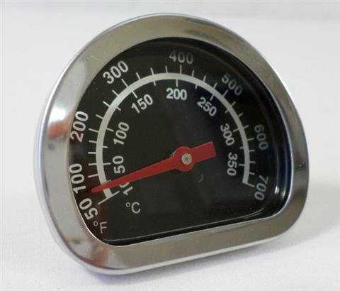 grill parts: Large Chrome Lid Temperature Gauge, Broil King 
