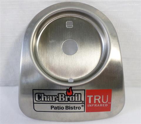 grill parts: Bezel With Logo For Temperature Gauge, Patio Bistro Tru-Infrared