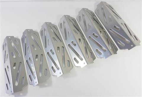 grill parts: Set Of "6" Stainless Steel Heat Deflectors, Genesis "II" 610 (2017 And Newer)