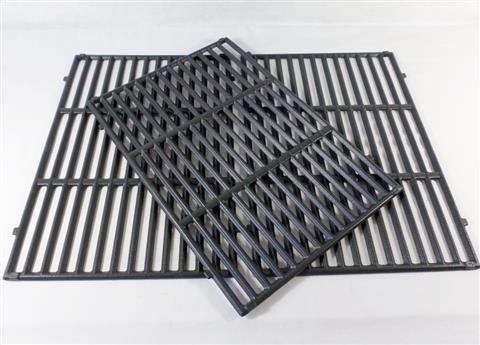 grill parts: 18-7/8" X 40-5/16" Three Piece Porcelain Enameled Cast Iron Cooking Grate Set, Genesis "II" 610 (2017 And Newer)