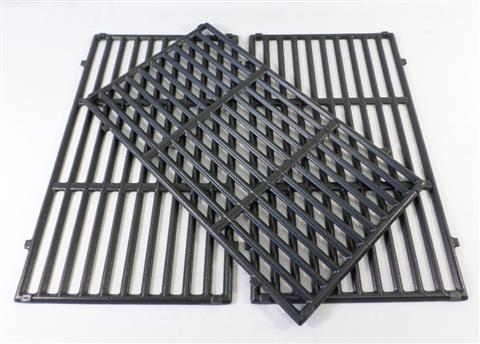 grill parts: 18-7/8" X 33-3/4" Three Piece Porcelain Enameled Cast Iron Cooking Grate Set, Genesis "II" 410 (2017 And Newer)