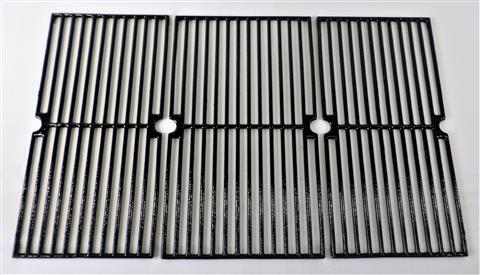 Parts for Brinkmann Grills: 17-9/16" X 28-1/4" Three Piece "Gloss Finish" Cast Iron Cooking Grate Set