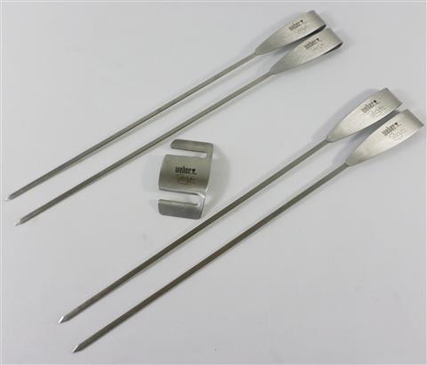grill parts: Deluxe Stainless Steel Skewers, "Set of 4"