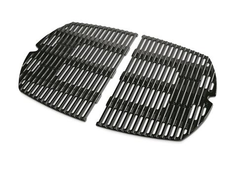 grill parts: 17-3/4" X 25" "Porcelain Enameled" Cast Iron Cooking Grates "GLOSS FINISH", Weber Q300/3200 And Q3200