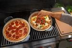 grill parts: BBQ Pizza Stone with Chrome Carry Rack - (16in. x 13-3/8in. x 2in.) (image #2)