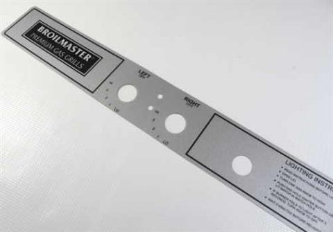 grill parts: P/3 and D/3 Control Panel Label With Electronic Igniter Markings (Replaces Old Part Number B072686)