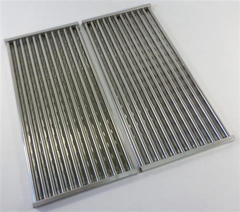 grill parts: 18-3/8" X 17-1/2" Two Piece Infrared Slotted Stamped Stainless Cooking Grate Set
