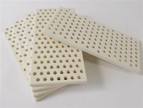 grill parts: 7-1/8" X 3-3/8" Flare Buster Ceramic Tiles, 12 Pack