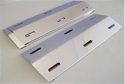 grill parts: 17" X 6-1/2" Heat Plates  (Set Of 3), Ducane Stainless And Meridian Series 3-Burner Models