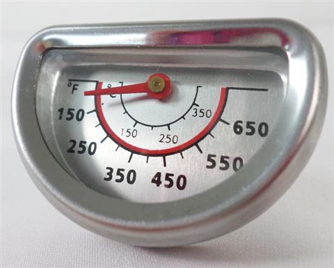 grill parts: "Bottom-Rounded" Semi-Circular Temperature Gauge 