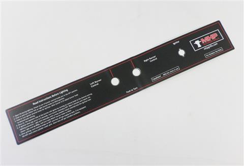 grill parts: WNK "New Style" Control Panel Label