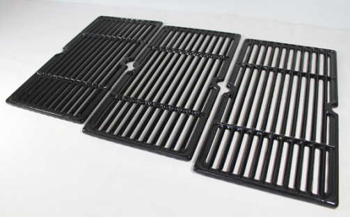 Char-Broil RED Grill Parts: 16-7/8" X 27" Three Piece Cast Iron Cooking Grate Set 