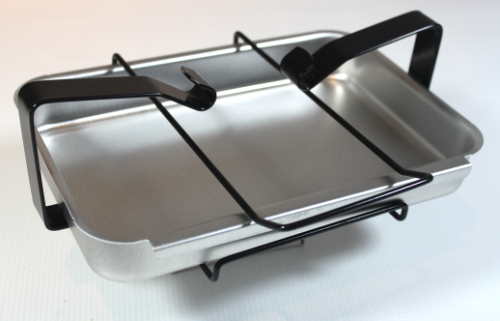 Weber Silver A & E-210 Grill Parts: Grease Catch Pan and Holding Bracket