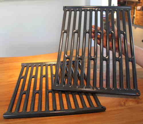 grill parts: 15" X 22-3/4" Two Piece Porcelain Coated Cooking Grate Set PART NO LONGER AVAILABLE