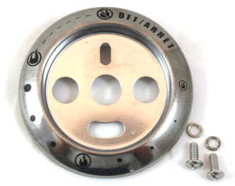 grill parts: 3-1/8" Control Knob Bezel With Graphics & 2 Elongated Vertical And 2 Large Round Horizontal Mounting Holes