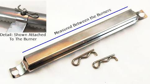 Char-Broil Performance Infrared Grill Parts: 7" Flame Carryover Tube With Cotter Pins (Fits 1" Diameter Burner Tube)