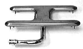 Grill Burners Grill Parts: 16" Single H-Burner With A Curved Left Tube